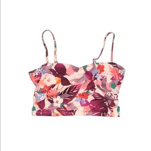 Athleta floral longline bikini top